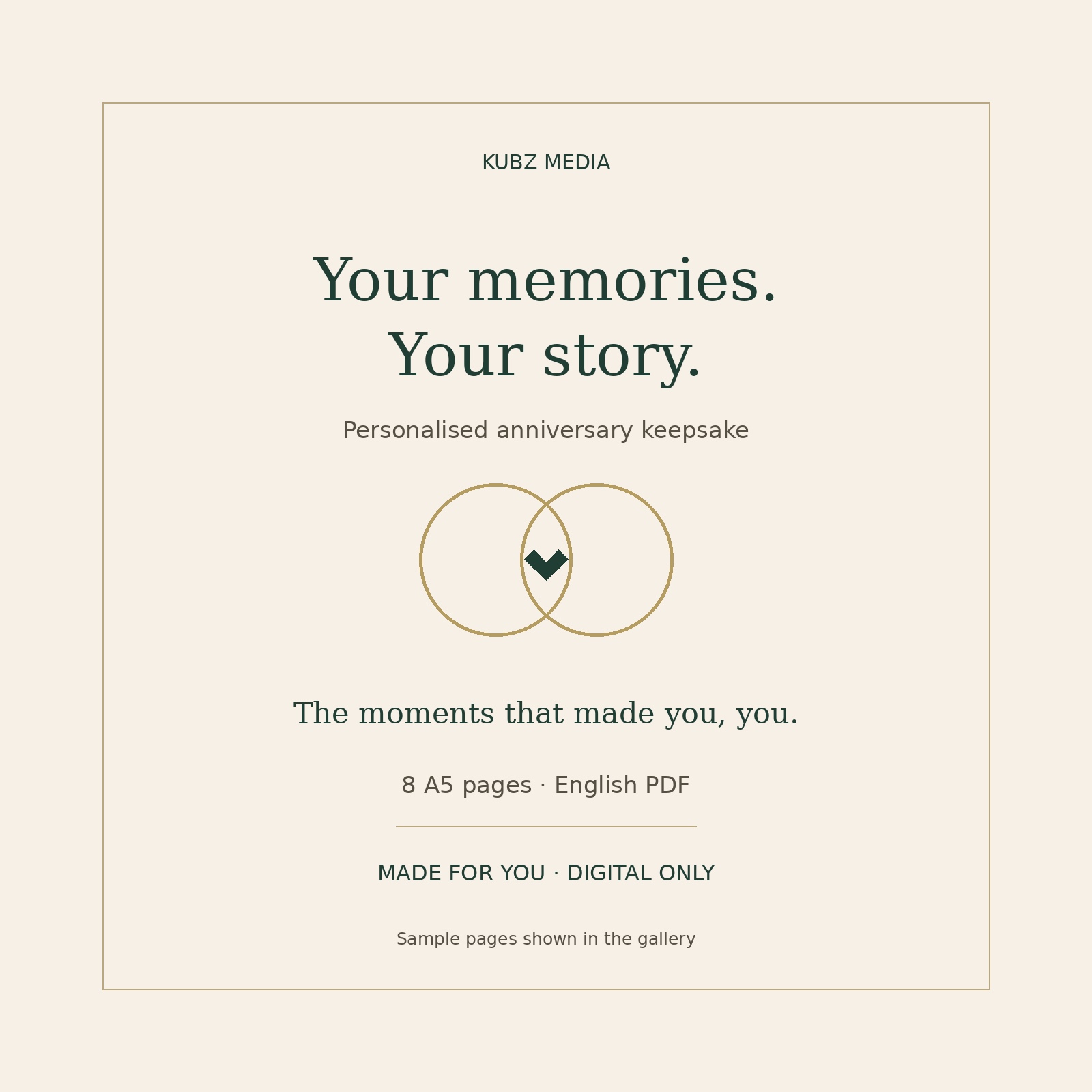 Fictional design example: Your Story keepsakes